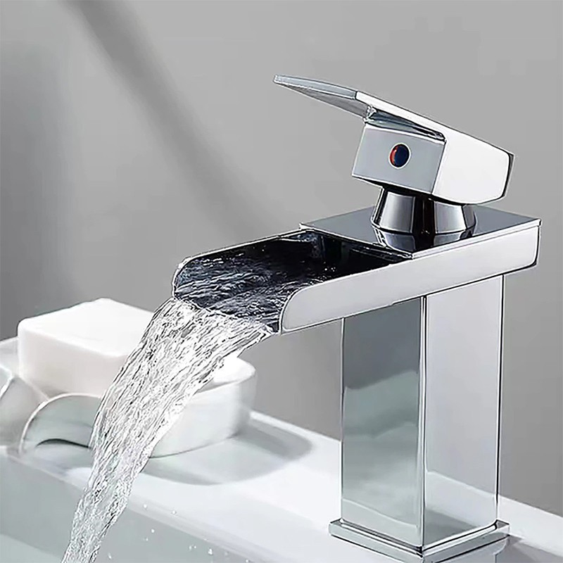 Grifo de Lavabo Monomando Cromo tipo Cascada, Moderno