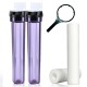 Filtro de agua doble con conexión 3/4" de 20" de largo, 2 cartuchos de sedimentos de 5 y 20 micras