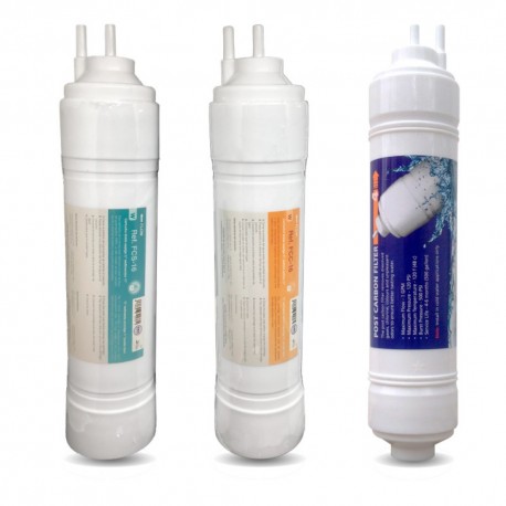 Kit Filtros encapsulados ósmosis inversa de doble espiga conexión rápida tipo U de 1/4" para fuentes de agua