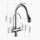 Grifo Osmosis Inversa 3 vías, extraible, giratorio 360º lineas curvas