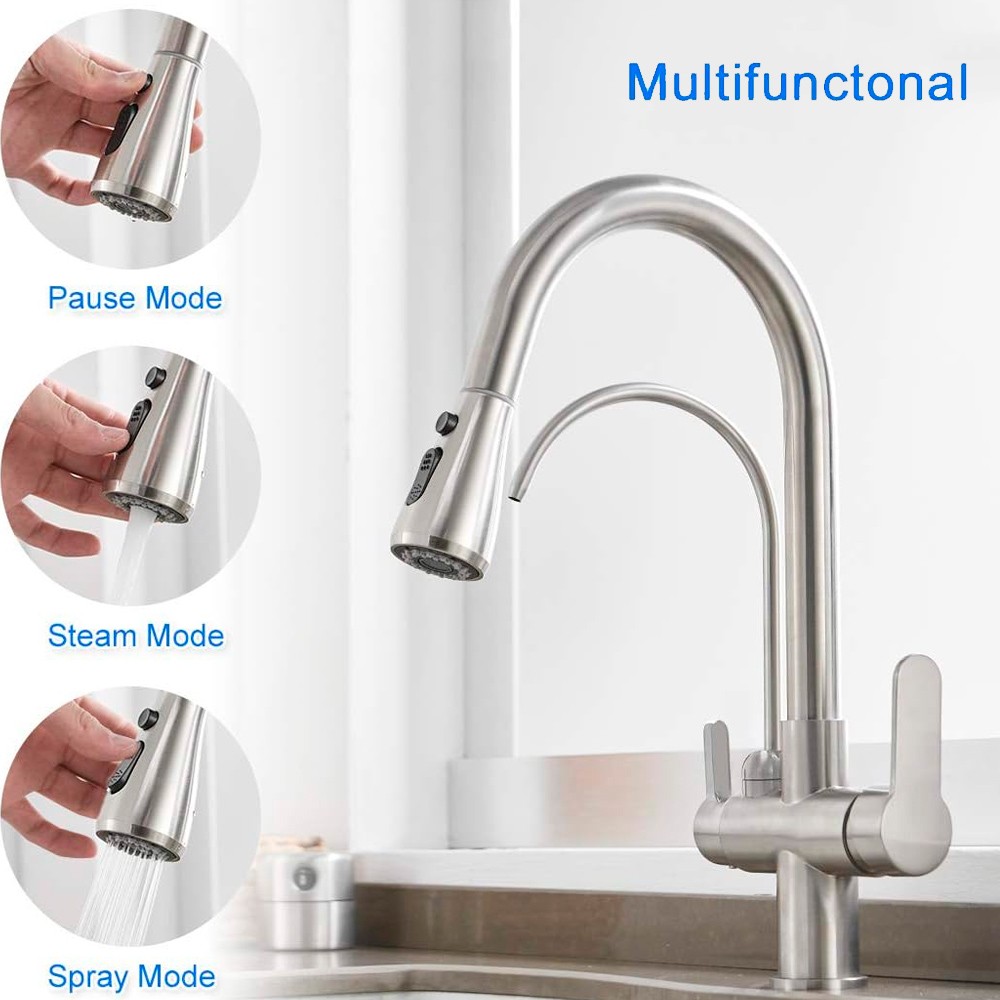 TSIBOMU Grifo De Fregadero De Cocina De Vu00edas Con Grifo De