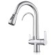 Grifo Osmosis Inversa 3 vías, extraible, giratorio 360º lineas curvas
