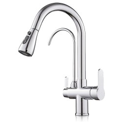 Grifo Osmosis Inversa 3 vías, extraible, lineas curvas serie Apolo
