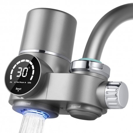 Filtro de agua para grifo libre BPA, on Tap FILPUR con luz ultravioleta y Display
