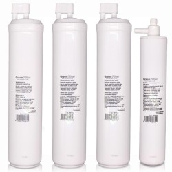 Kit 4 filtros recambio osmosis inversa green filter tipo CS con post filtro CS remineralizador