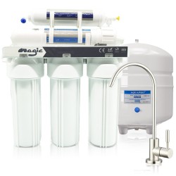 Filtro Ósmosis Inversa MAGIC 5 Etapas – Certificado NSF – Elimina 97% Impurezas – 12L Depósito – 195L/Día – Agua Pura en Casa