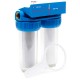 Filtro de agua doble con conexión 1", cartucho de sedimentos y carbón activo CTO