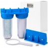 Filtro de agua doble con conexión 1", cartucho de sedimentos y carbón activo CTO