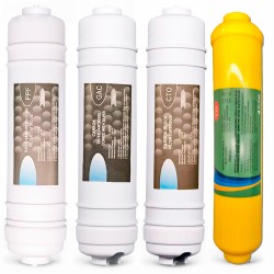 Kit de Mantenimiento Anual Osmosis Inversa Universal | 4 Filtros en Línea | Remineralizador