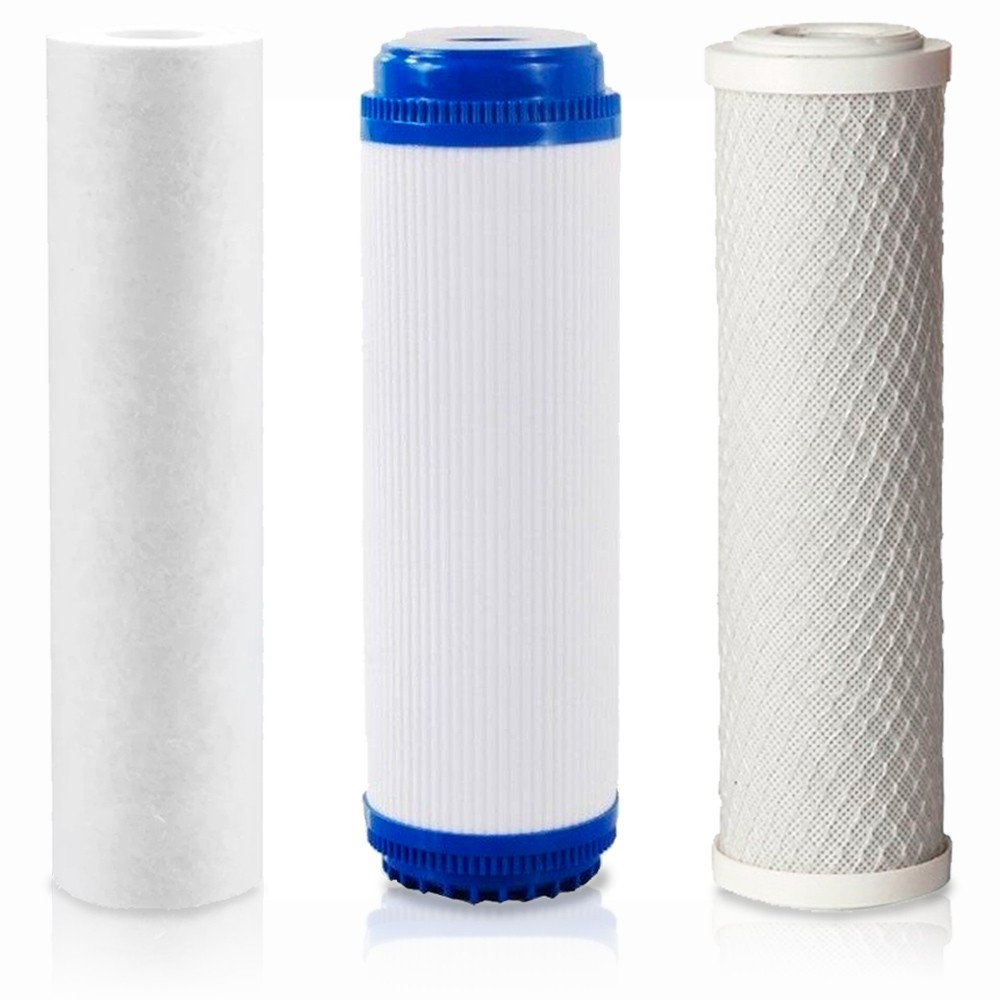 Filtros De Repuesto Para Ósmosis Inversa - Pack De 30, 2.5x9.75", Sedimento/CTO/GAC Carbón, Bluonics