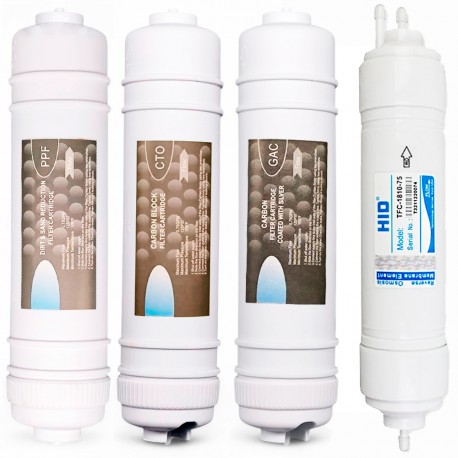 Kit de Recambio Completo para Dispensadores de Agua FONPUR con Ósmosis Inversa - 3 Filtros + Membrana ROTEK