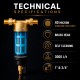 Filtro de agua de latón con malla inox para entrada general de agua autolimpiante
