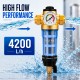 Pre Filtro de agua con manómetro de alto caudal y válvula de lavado centrífugo