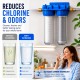 Filtro de agua doble con conexión 1", cartucho de sedimentos y carbón activo CTO