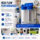Filtro de agua doble con conexión 1", cartucho de sedimentos y carbón activo CTO
