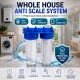 Filtro de agua doble con conexión 1", cartucho de sedimentos y carbón activo CTO