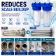 Filtro de agua doble con conexión 1", cartucho de sedimentos y carbón activo CTO
