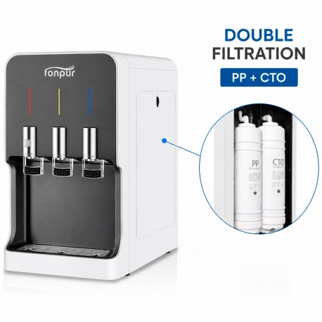 Fuente dispensador de agua con filtración FONPUR de sobremesa