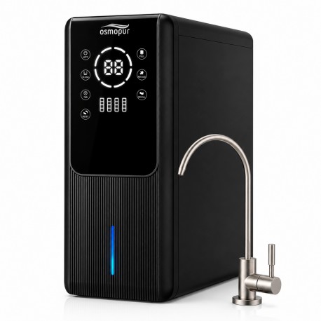 Ósmosis Inversa Compacta OSMOPUR 600 GPD Flujo Directo - Sistema Inteligente con TDS y Cartuchos Universales