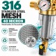 Prefiltro de Agua ROTEK PRESSURE con Regulador de Presión y Manómetro, Malla Inox 316 40 Micras