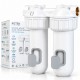 Filtro de agua doble con conexión 1", cartucho de sedimentos y carbón activo CTO