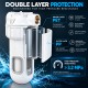 Filtro de agua doble con conexión 1", cartucho de sedimentos y carbón activo CTO